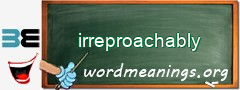 WordMeaning blackboard for irreproachably